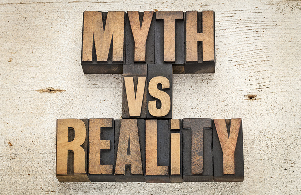 The words Myth vs Reality