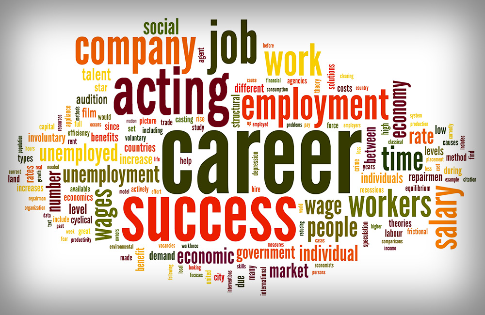 A word jumble with career and employment related words