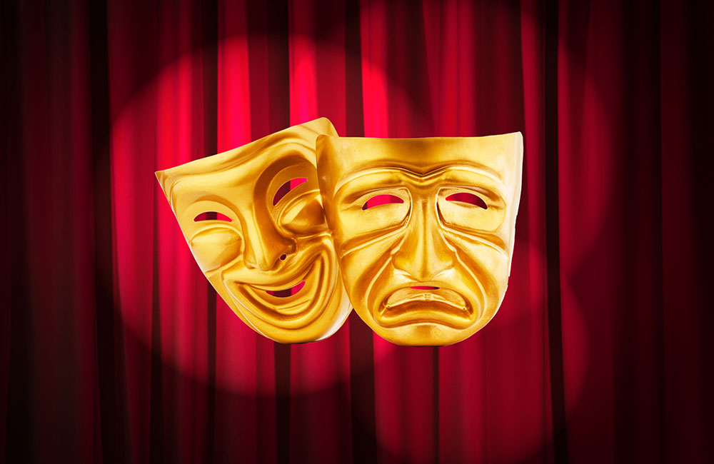 Comedy and drama acting masks