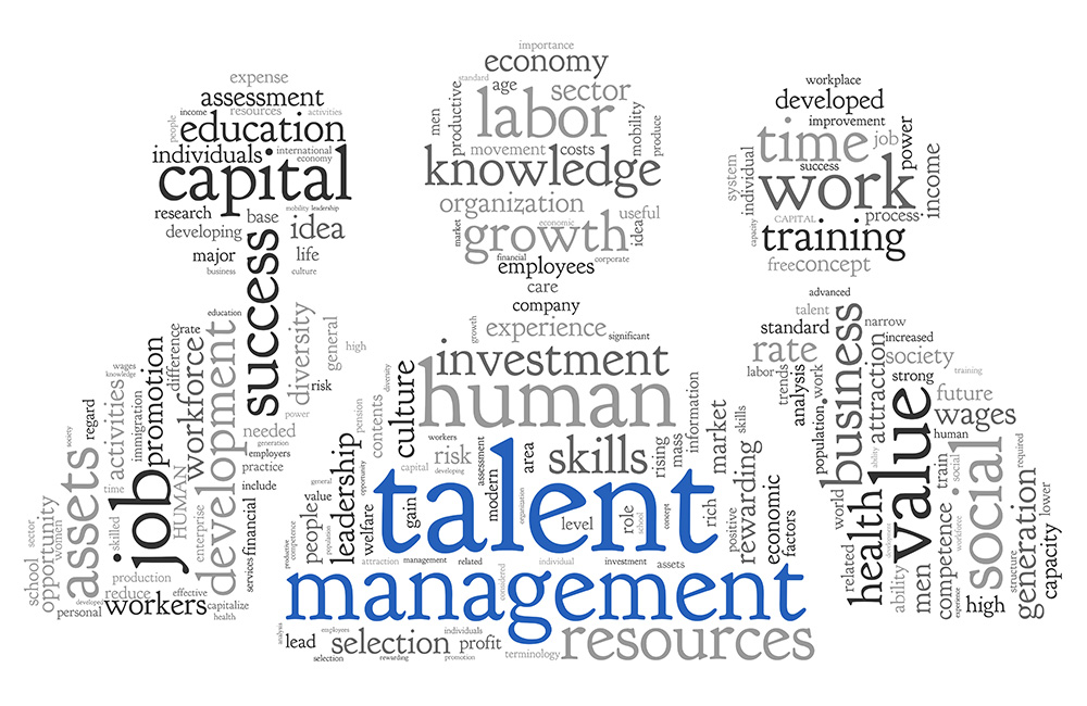 A word jumble with talent management related words